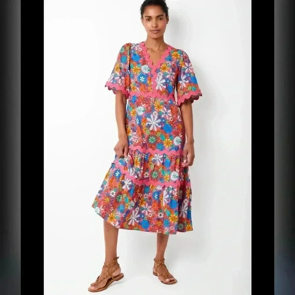 Wyse London EF X Wyse Dana Ric Rac Mod Dress - Multi Size 4 $445 70s LIKE NEW - Picture 4 of 6